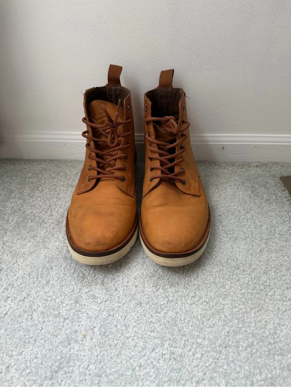 Vans Tan Leather Lace-Up Boots